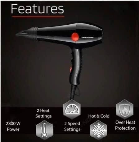 Hot and Cold Hair Dryer With Temperature Setting