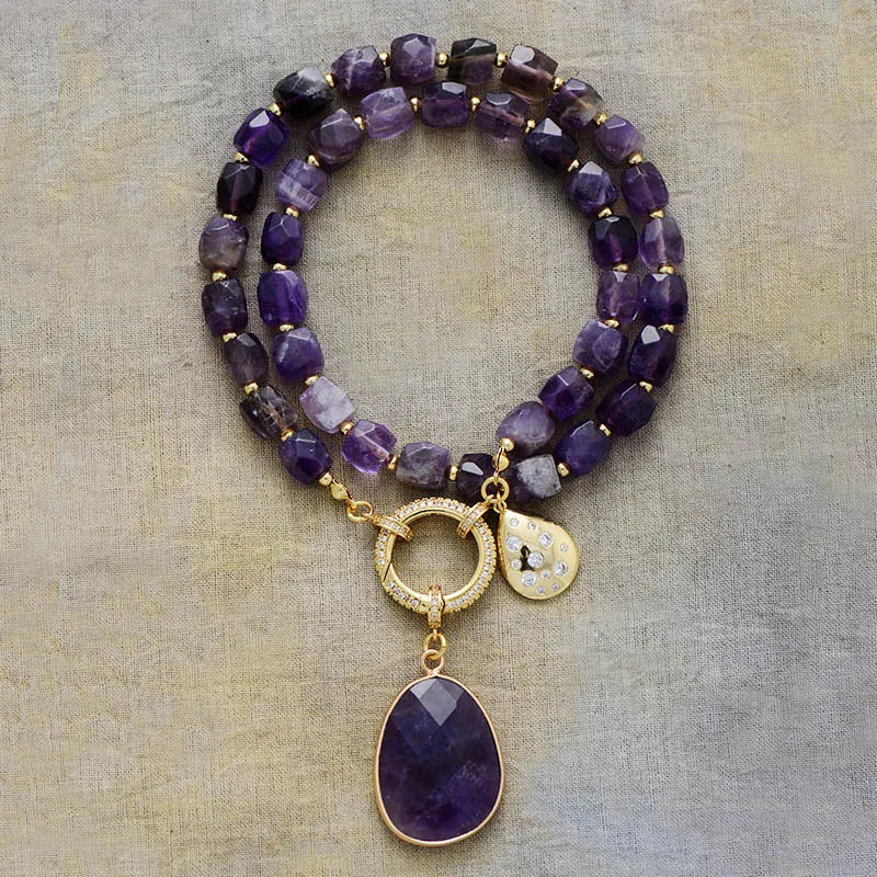 Amethyst Crystal Pendant Necklaces