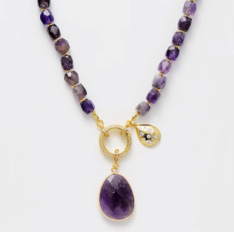 Amethyst Crystal Pendant Necklaces